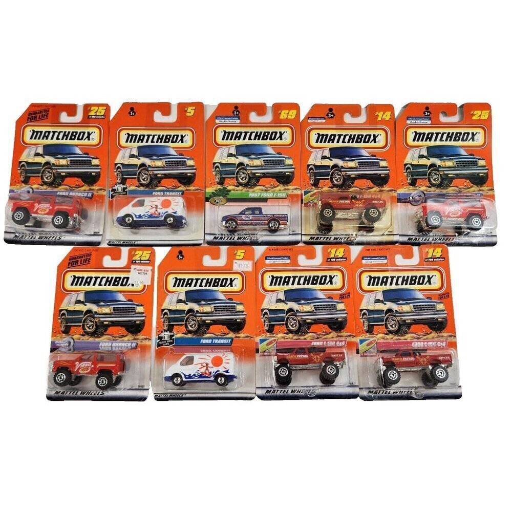 Matchbox Ford Truck SUV 4x4 Bronco II Transit Van F-150  Diecast Cars Lot MOC